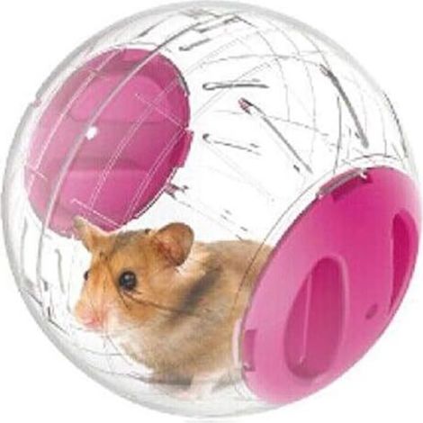 Palla da ginnastica da 12 cm per criceti e topi, giocattolo per attività di piccoli animali, palla per esercizi per criceti nani, 3 colori tra cui scegliere (rosa) (1/4)