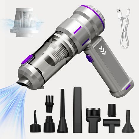 Aspirateur à main sans fil pour voiture (moteur sans balais), puissant pour l'aspiration des poussières, compact et portable. (1/5)