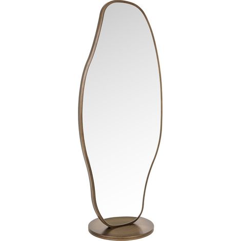 miroir sur pied design doré brossé forme organique élégante - doré brossé élégant (1/4)