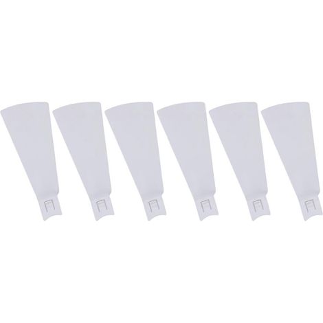 Lot de 6 pales de ventilateur ABS pour ampoule E27, remplacement facile pour petit ventilateur de plafond, installation simple pour cuisine, chambre ou sous-sol, blanc. (1/4)