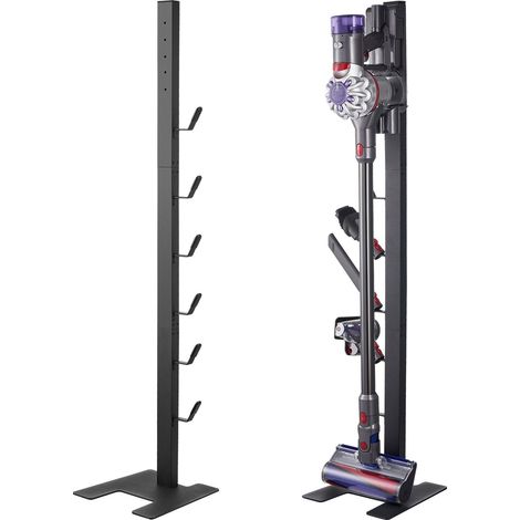 Support pour aspirateur Dyson V6, V7, V8, V10, V11 et V15. Support stable avec 6 crochets pour aspirateurs verticaux sans fil Dyson DC30, DC31, DC34, DC35, DC58, DC59, DC62 et D74. Accessoires inclus. (1/5)