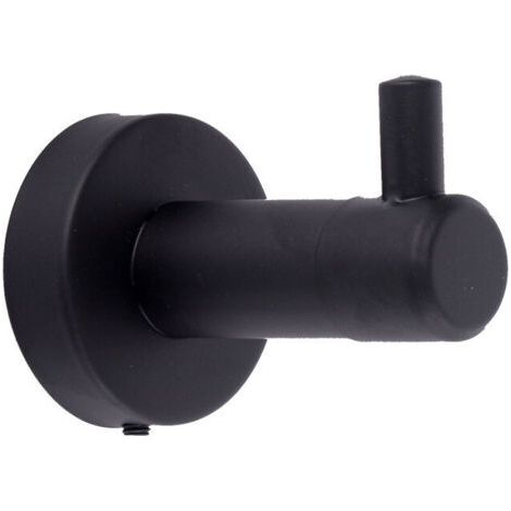 Schwarze Badezimmerhaken. 2er-Set Haken für Handtücher, Bademäntel und Hüte. Exklusives und hochwertiges Badezimmeraccessoire aus matt gebürstetem Edelstahl. Langlebig.