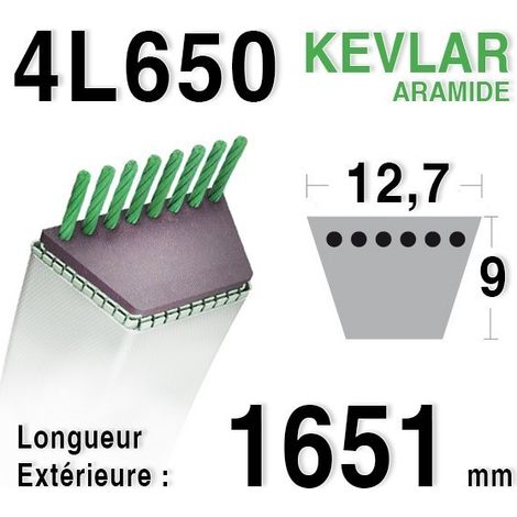 Courroie 4L650 - 4L65 MTD 754191 - 90-65-390 JOHN DEERE m82462 BOLENS 1738496-1722238 AYP - ROPER 358406-368406
