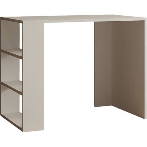 Cool Schreibtisch platzsparend mit mehreren offenen Regalen - Weiß (1/5)