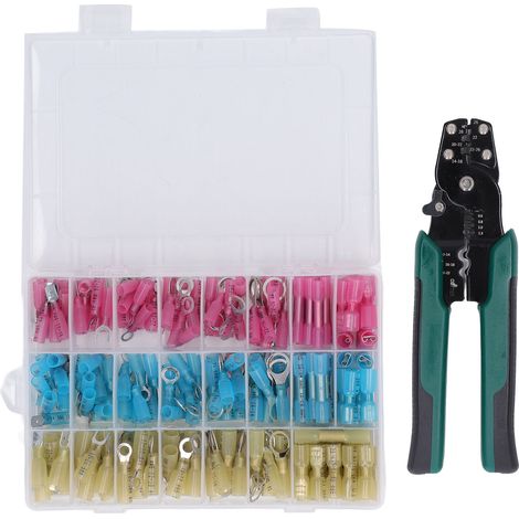 Kit d'outils de sertissage de virole, connecteurs de fils électriques isolés, pince à sertir à cliquet auto-ajustable pour AWG 22-10