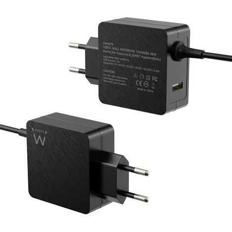 CARGADOR PORTATIL EWENT USB C 45W PUERTO ADICIONAL USB A