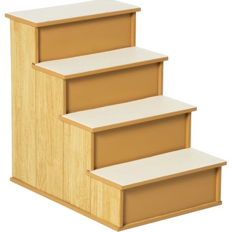Escalera para perros y gatos de 4 peldaños de MDF antideslizante 40x59x54,2 cm (1/5)