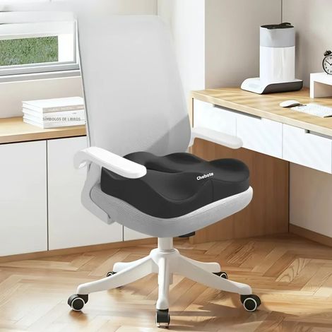 Sitzkissen aus Memory-Schaum, 1 Stück, ergonomische 3D-Unterstützung, grün und grau, waschbar, ideal für Auto und Büro (1/5)