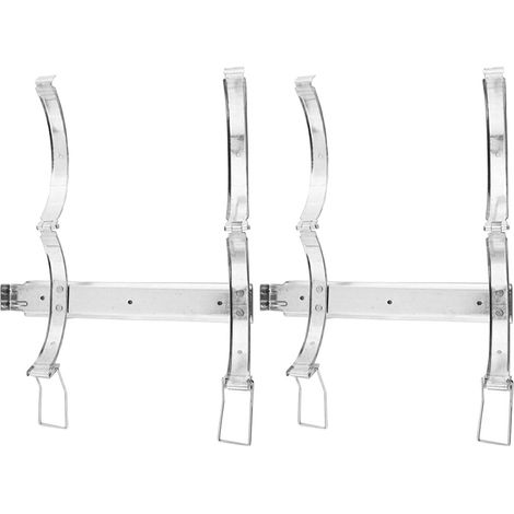 Support de Fixation pour Extincteur Mural en Fer Argenté, Lot de 2 Pièces, Design Portable et Robuste, pour Extincteur Domestique à Accrocher Mur (1/5)