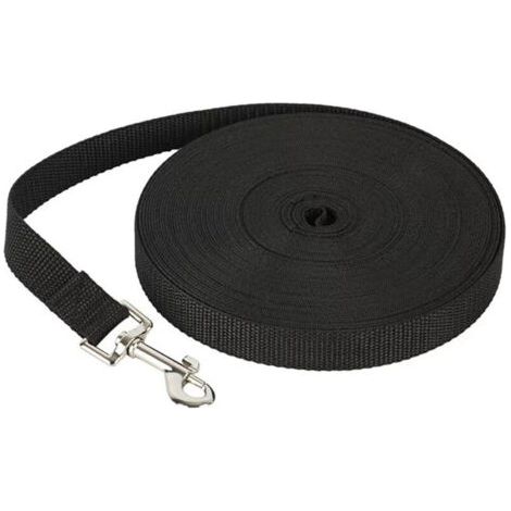 Pair Laisse pour chien, 15 m, noire, robuste, pour éducation. (1/4)