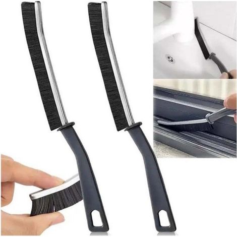 Brosse Nettoyage Fentes - Tête Plate Pour Joints Carrelage Et Angles - Poils PET Denses - Ergonomique - Lot De 3 (1/5)