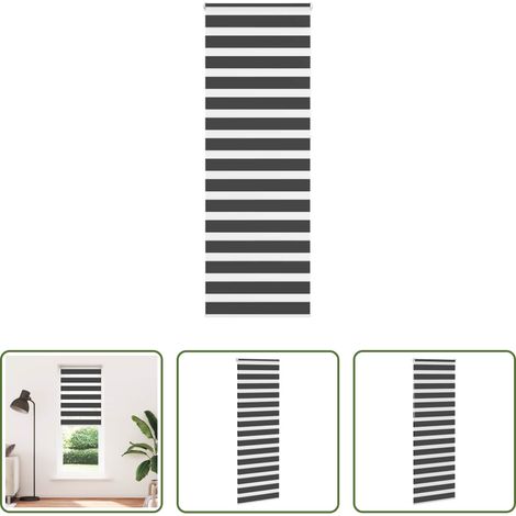 vidaXL Store solaire -  Store zèbre noir 90x200 cm largeur du tissu 85,9 cm polyester (1/5)