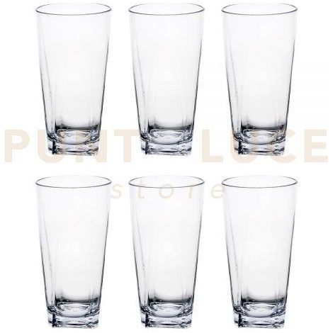 TUMBLER BICCHIERI ALTI SET 6 PEZZI TRASPARENTI