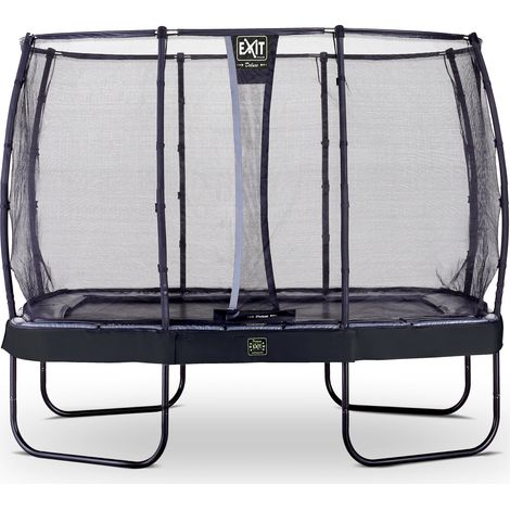 EXIT Elegant Premium Trampoline 7x12ft with Deluxe Safety Net – Black