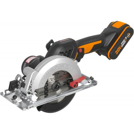 Scie circulaire sans balais Worx WX531 20 volts, 120 mm, avec batterie 2 Ah pour des coupes jusqu'à 41 mm (1/5)