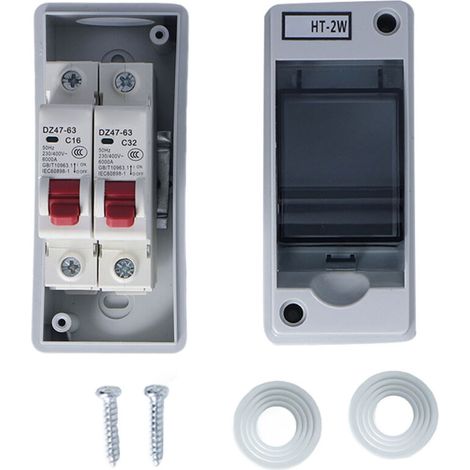 IP65 Waterproof Distribution Protection Box, Ideal Replacement for Old Parts, Suitable for Domestic and Outdoor Use (16A 32A)