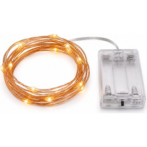 Copper LED Battery-Powered Garland for Indoor Decoration 1 m (1/5)