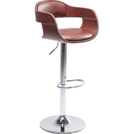 Kare Design sgabello Monaco Nougat, marrone, altezza seduta regolabile 58-79cm, stile vintage, cucina, bar, zona lounge/rustico (1/5)