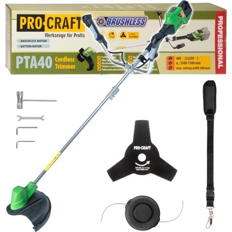 Débroussailleuse sans fil Procraft PTA40 40 V (2x 20 V) 300 mm Brushless Solo - sans batterie, sans chargeur