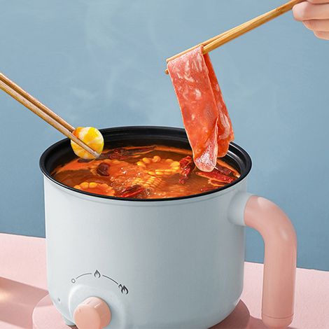 Marmite électrique, casserole multifonctionnelle, cuiseur à nouilles pour résidence étudiante, fondue électrique, mini-cuiseur à nouilles instantanées, poêle antiadhésive (1/3)