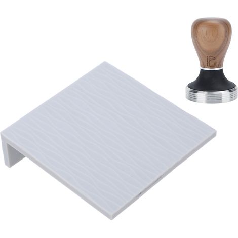 58-mm-Kaffeetampfmatte aus Walnussholz, Kaffeepresse mit Griff, graues Perkolationsset, Tamperset mit Griff (1/5)