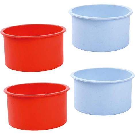 Stampo per torta in silicone da 4 pezzi, stampo per torta rotondo da 4 pollici, stampo per torta a strati in silicone, stampo in silicone per torta a strati, stampo rotondo in silicone per pasticceria (1/5)
