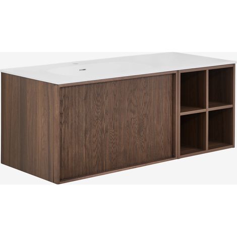 Set di mobili da bagno sospeso in legno 120x50 cm con lavabo integrato Endika SKLUM            