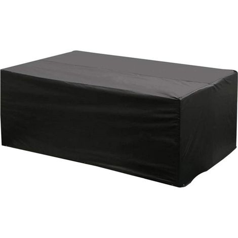 Housse de protection mobilier jardin – Rectangulaire noire 200x160x70 cm – Tissu Oxford 420D ultra-résistant – Anti-UV, imperméable, boucles coupe-vent (1/5)