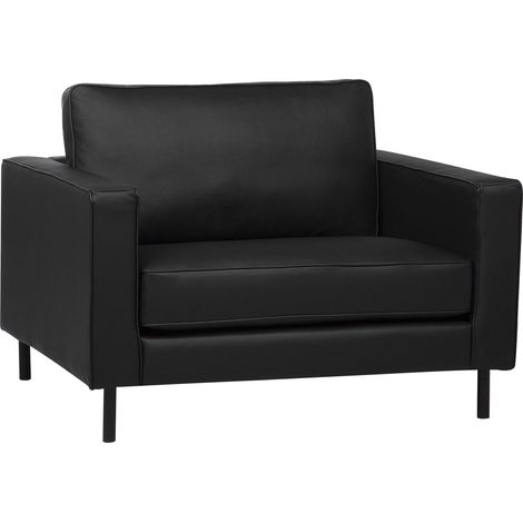 Poltrona in pelle nera Savalen