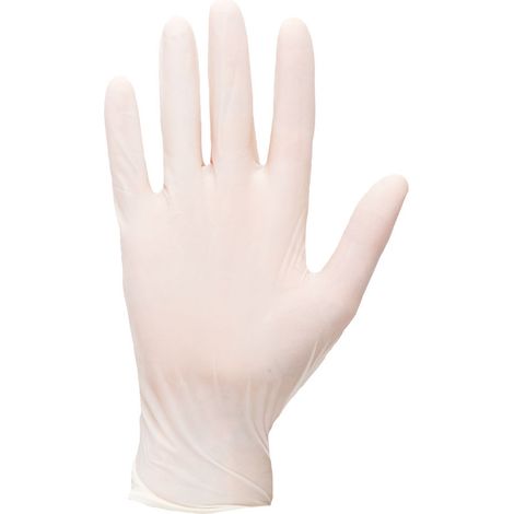 Guanti monouso in lattice polverizzati colore: bianco taglia L - Portwest