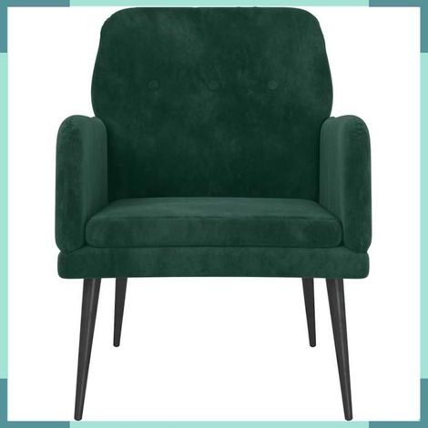 351406 Fauteuil Vert foncé 62x79x79 cm Velours (1/5)
