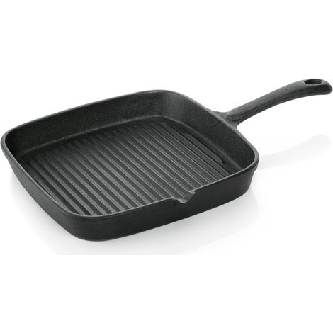 Poêle grill fonte 22 x 22 cm H 3,5 cm avec bec verseur - Was Germany (1/2)