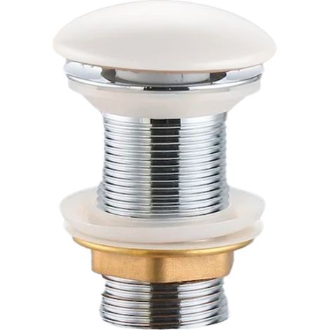 Ceramia PixL Piletta a flusso libero 5/4' senza troppopieno per lavabi e catini, bianco lucido (CEPXPLUGW)