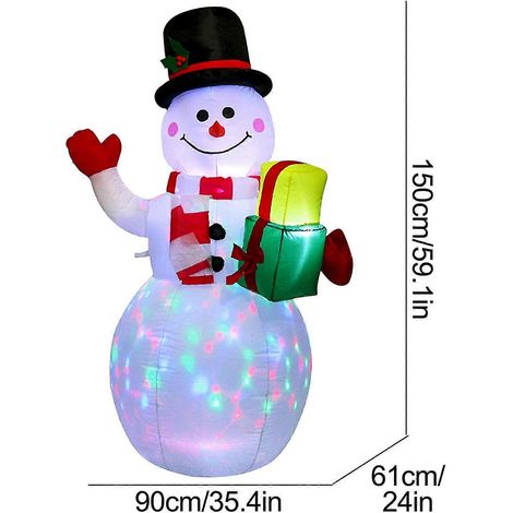 Aufblasbarer Weihnachtsschneemann, Laterne, Leuchtdekoration, 1,5 m (1/2)