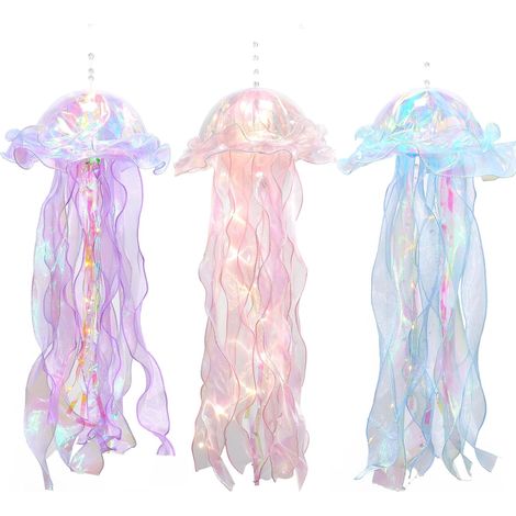 Méduse Irisée Scintillante Suspension Déco Kit Méduse pour Fête Sous-Marin Petite Sirène Centre de Table Décoration Océan Anniversaire Mariage Baby Shower Fournitures de Fête (1/5)