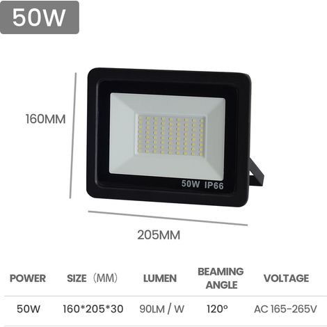 Projecteur LED 120° 10W - 200W Full W Projecteur étanche haute luminosité éclairage extérieur IP65 éclairage de sécurité extéL105 (1/5)