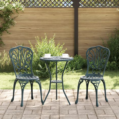 Garten Bistro Set 3 pcs Grün Aluminium vidaXL (1/5)