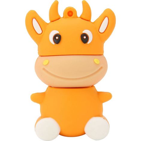 Clé USB 16GB Orange en Forme de Veau 3D pour Windows, Mac et Linux (1/5)
