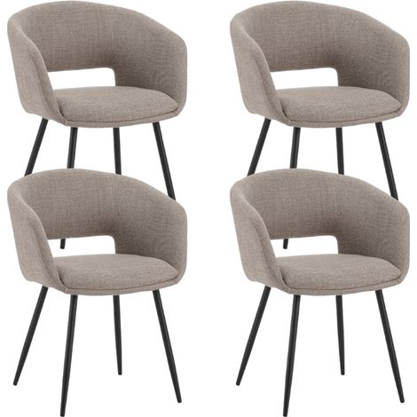 Ensemble de 4 chaises de salle à manger scandinaves en tissu (1/5)
