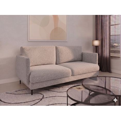Sofa Designersofa HELMER 3-Sitzer Stoff Baloo Grau