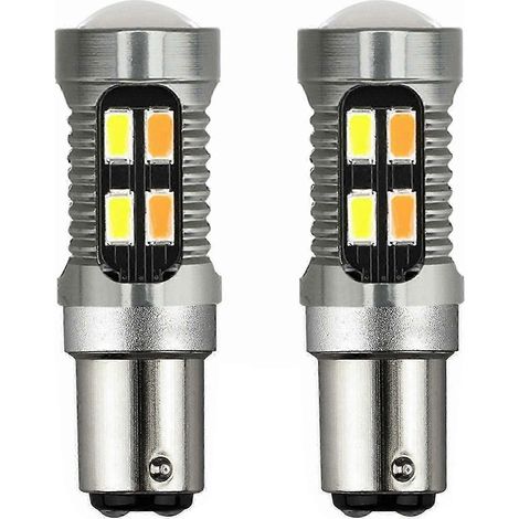 2 ampoules LED bicolores 1157 BAY15D P21/5W 5630 20SMD Canbus pour feux de freinage de voiture (1/5)