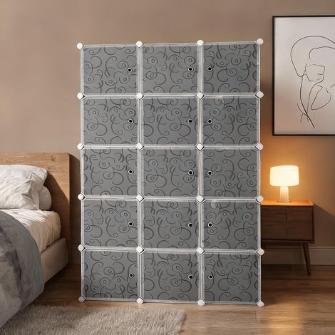 Bibliothèque coloris noir en plastique métal 111 x 47 x 183 cm (1/5)