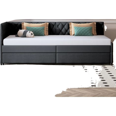 Sofá cama, cama Murphy, diseño minimalista moderno, gris, 90 x 200 cm (1/2)