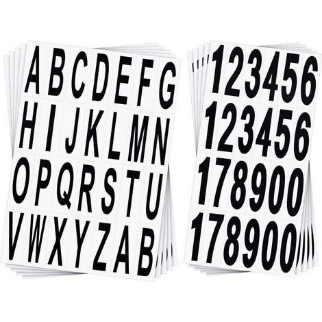 10 feuilles boîte aux lettres lettre numéro autocollants noir vinyle Alphabet numéro décalcomanies pour maison appartement adresse fenêtre porte voiture camion