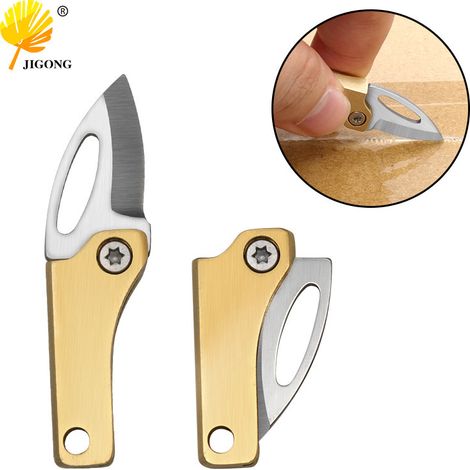 Mini couteau magnétique en laiton, porte-clés, couteau de poche, ouvre-paquet
