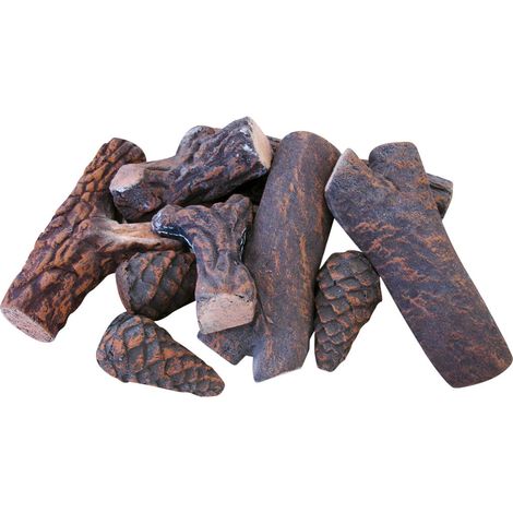 Set 9 Tronchetti Decorativi in Ceramica per Camino a Bioetanolo