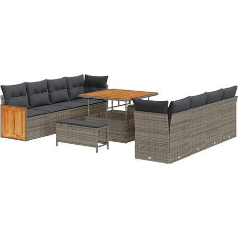 Maison Exclusive - Set Divano da Giardino Grigio 231 x 224 x 85 cm polyrattan