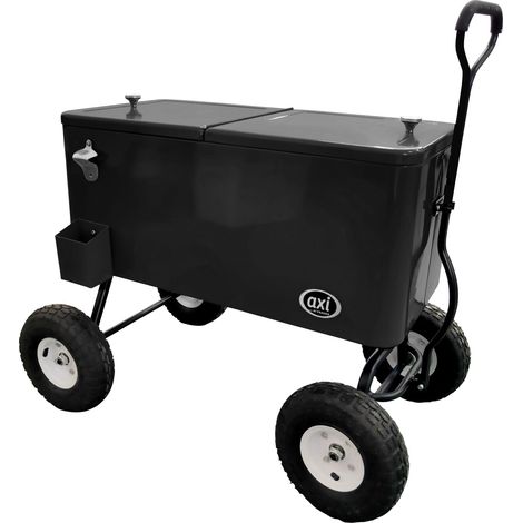 Axi Retro Cooler Noir  Réfrigérateur De Boissons Mobile Pour L’Extérieur / Le Jardin  Glacière 76 Litre