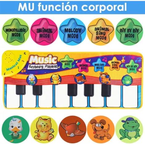 Tapis musical pour enfants, 5 sons d'animaux, 5 modes de jeu, clavier piano doux à 13 touches (1/5)