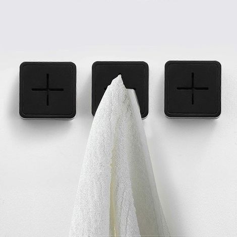 Lot de 3 crochets pour torchons de cuisine, porte-torchons auto-adhésif pour porte de placard de cuisine, porte-torchons mural pour salle de bain et maison, sans perçage. (1/5)